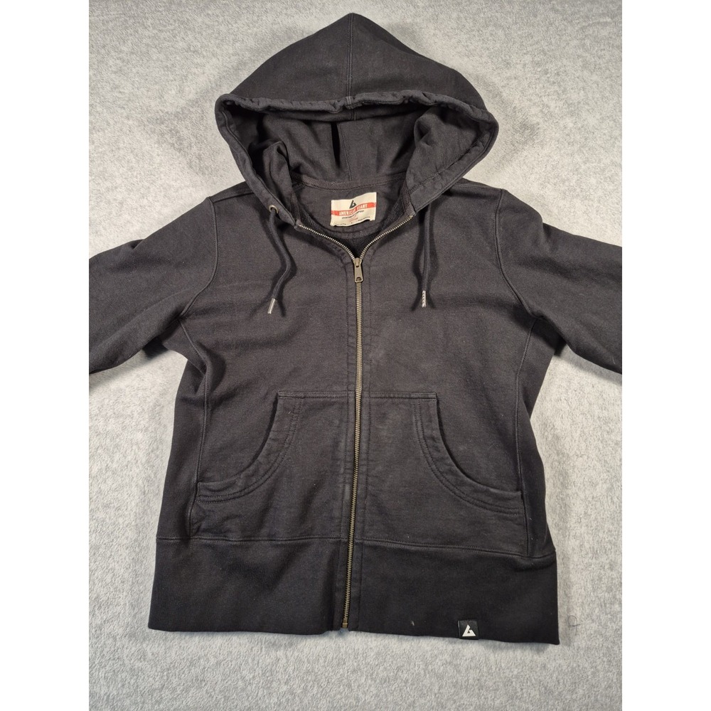 American Giant Womens‎ Classic Full Zip Hoodie Sweatshirt L Black Heavyweight